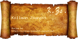 Kollman Zsanett névjegykártya